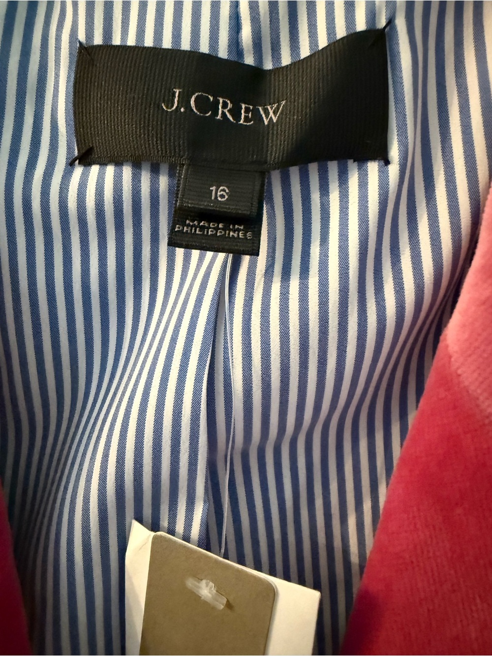 J. CREW PARKE Velvet Blazer in Dried Rose Single-Button Blazer size 16 NWT - Picture 5 of 8
